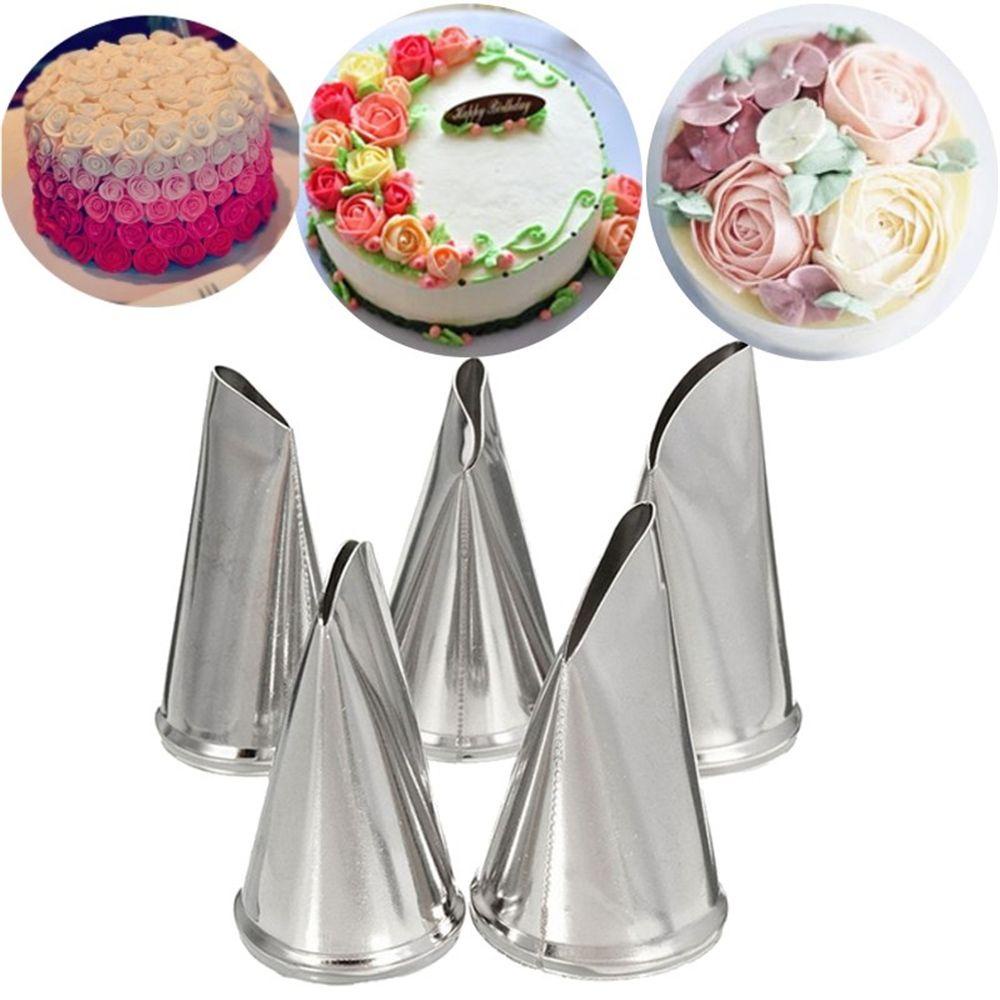 Top 5pcs/Set Nozzle Piping Icing DIY Kelopak Bunga Rose Cream