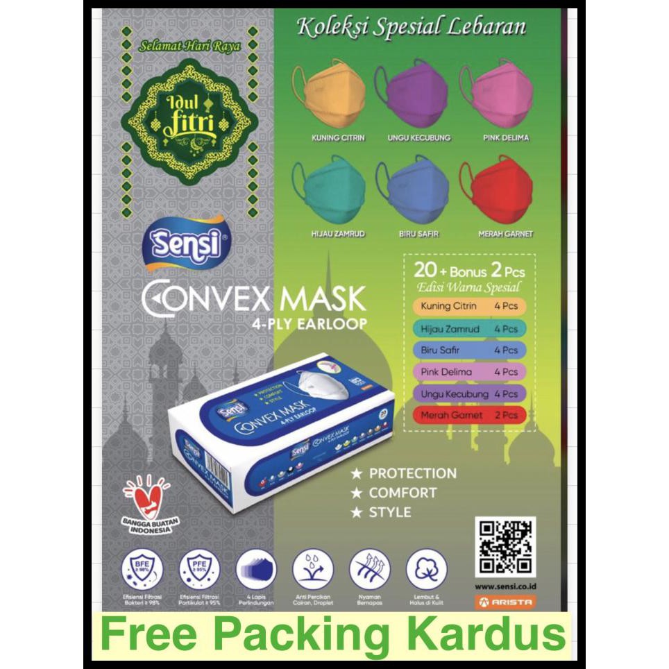 DISKON Masker CONVEX SENSI MASK EDISI LEBARAN isi 22 Pcs