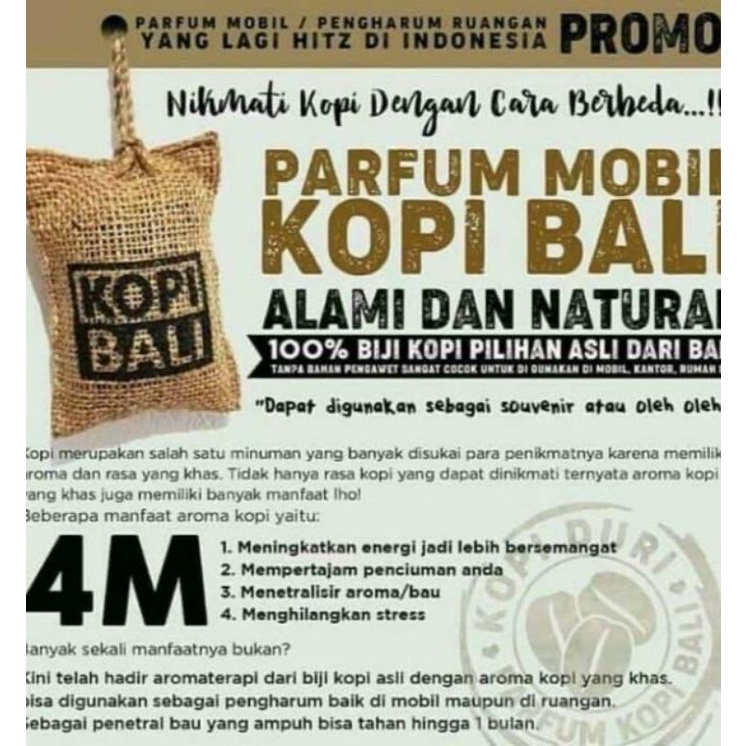 (ACEH)PENGHARUM MOBIL/RUANGAN KOPI BALI/PARFUM MOBIL ORIGINAL