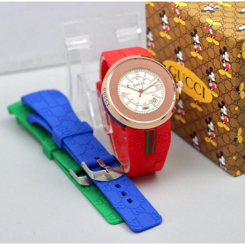 Jam Tangan Pria Wanita Tanggal Aktif Free Strap Cadangan Box dan Baterai Cadangan Terlaris Casual