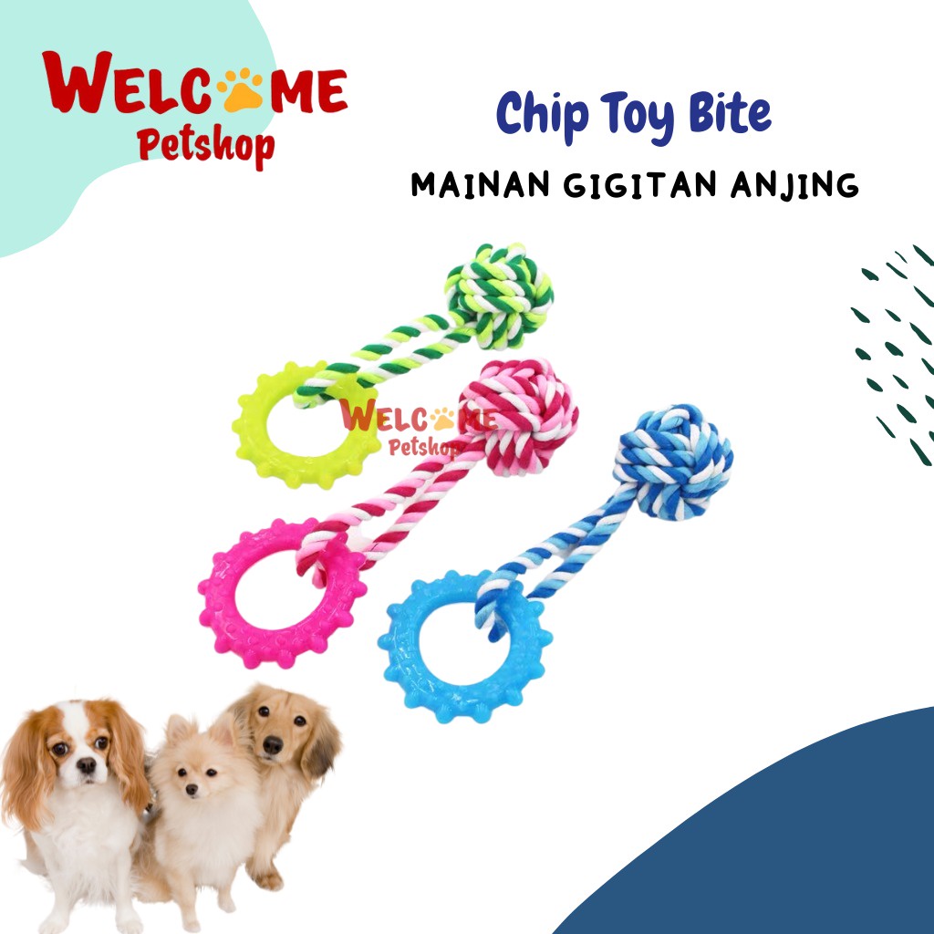 Chip Toy Bite Mainan Gigit Gigitan Anjing Bola Kain Dog Toy