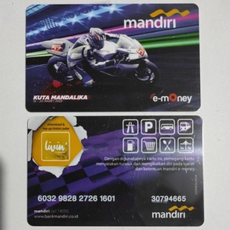 Mandiri eMONEY Seri KUTA MANDALIKA ORI /Like eTOLL Tapcash Flazz or Brizzi