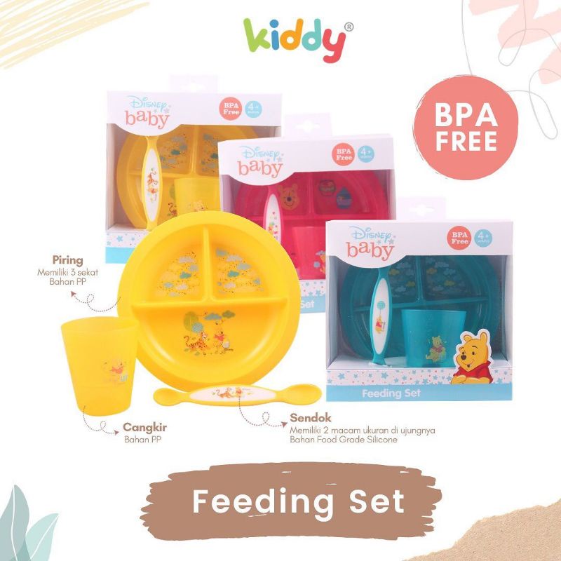 feeding set/kiddy feeding set/wtp 05017/set alat makan bayi/set alat makan/piring makan bayi/gelas m