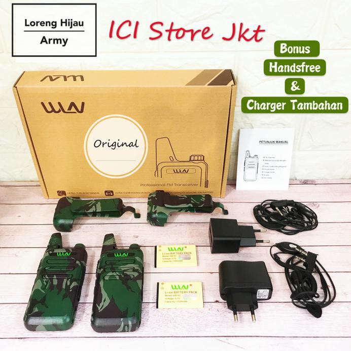 RADIO HT WLAN LORENG HIJAU ARMY / HT WLN LORENG HIJAU ARMY ISI 2 PC