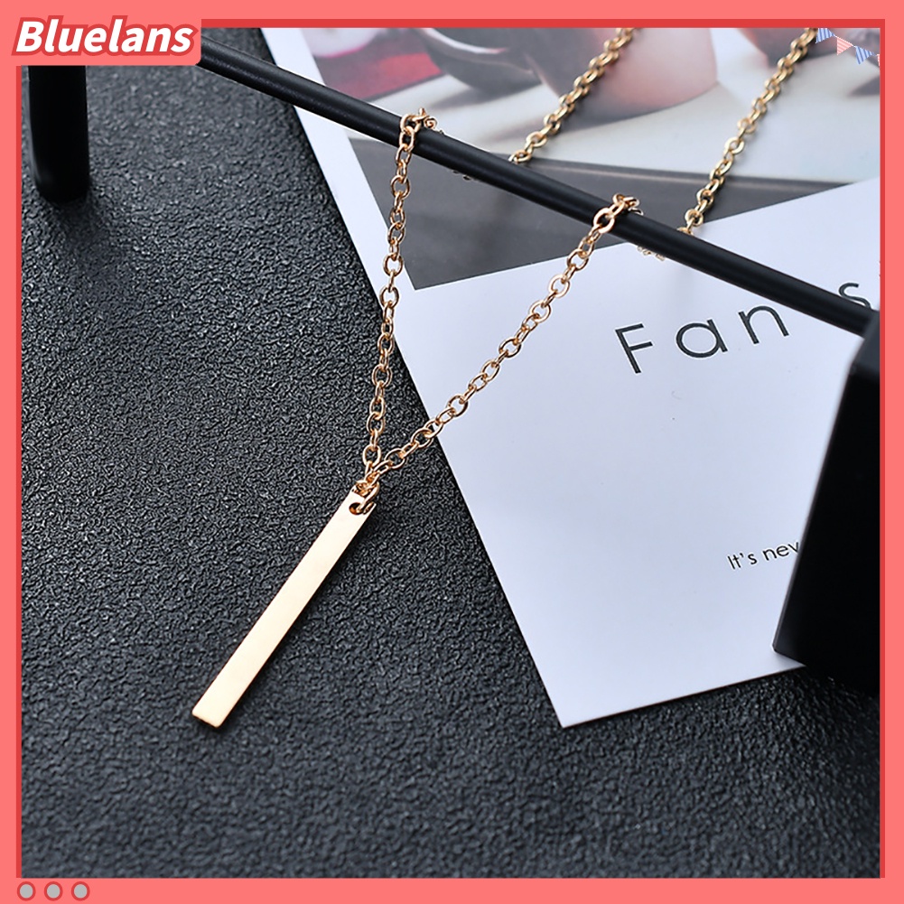 Bluelans Women Fashion Metal Bar Charm Dangle Gold Plated Chain Pendant Necklace