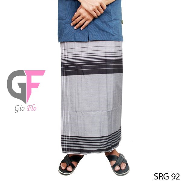 GIOFLO Sarung Pria Muslim Gaya White Black / SRG 92