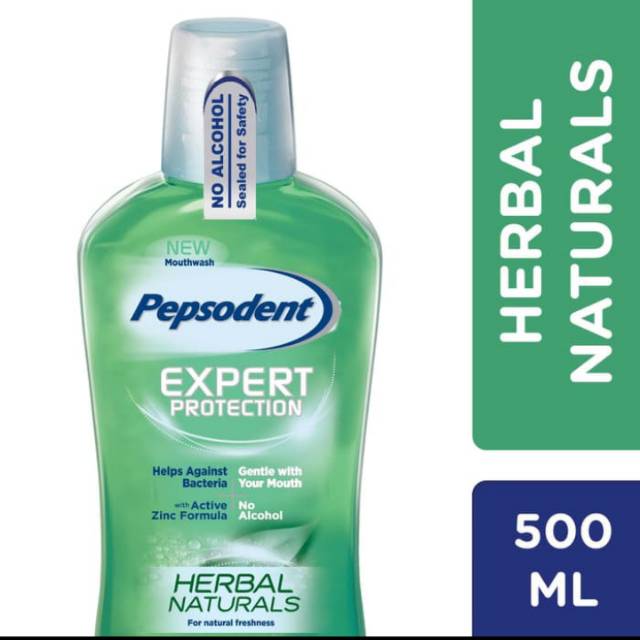 Pepsodent Mouthwash Herbal Natural 500Ml