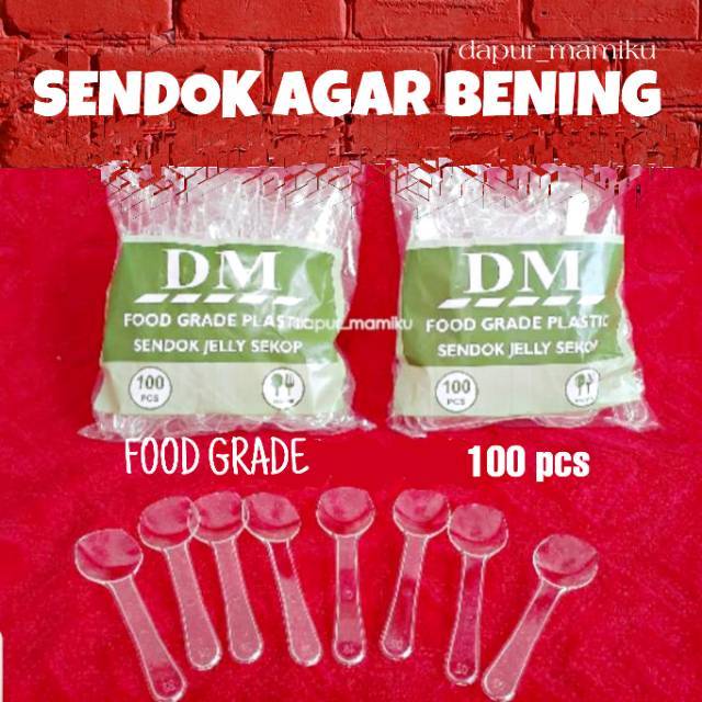 DAPURMAMI 100 pcs Sendok AGAR JELLY Bening alat makan ice cream sekop es