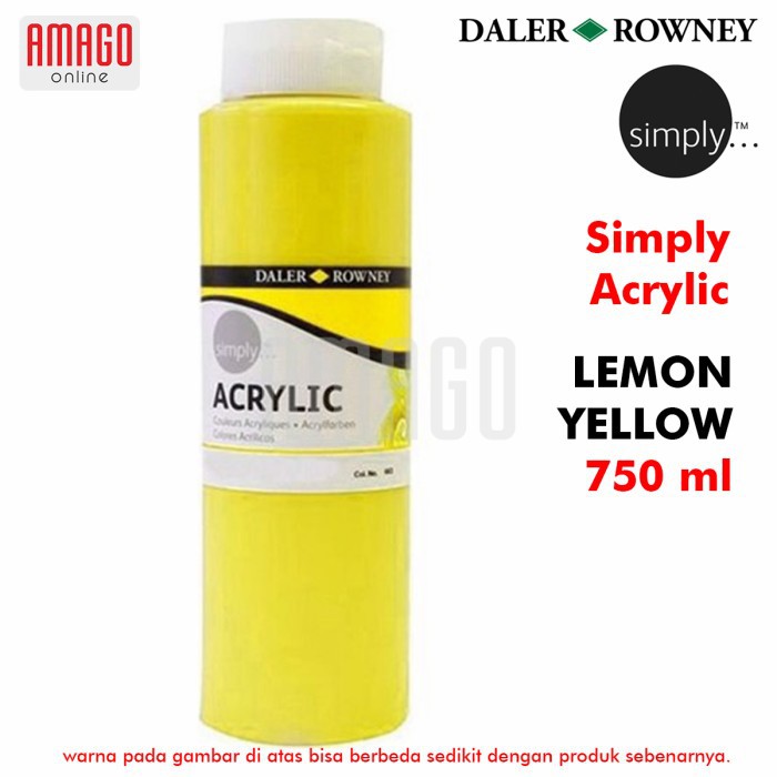 DALER-ROWNEY SIMPLY ACRYLIC PAINT 750 ml - PILIH WARNA - HARGA SATUAN