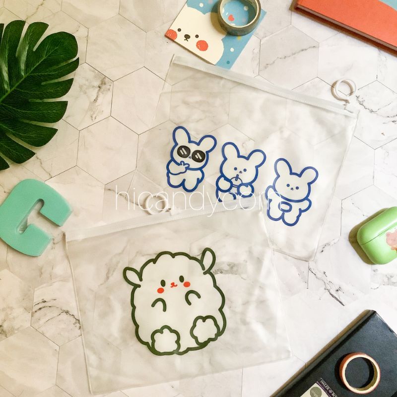 

Organizer Map Pouch Stiker Diary Waterproof Hewan Lucu Import