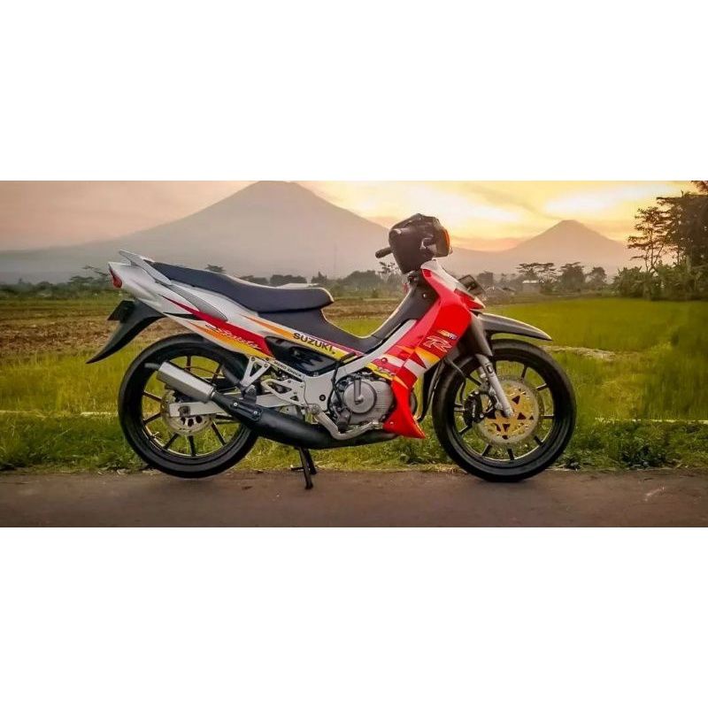 striping lis sticker standar Ori suzuki satria Malaysia Merah Putih striping satria Hiu 2004-2005