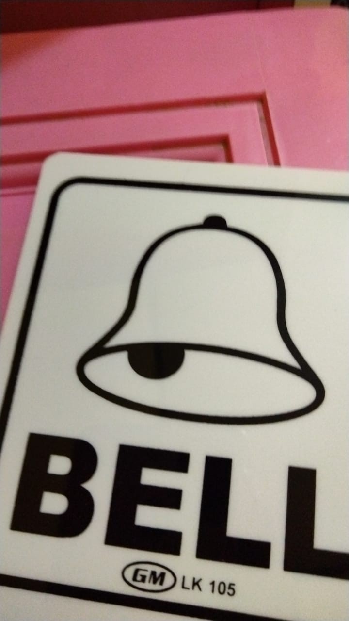 Tulisan bell / Plat Akrilik bel Rambu Papan Pelat Di Ruko Kantor Restoran Rumah Bagus Murah