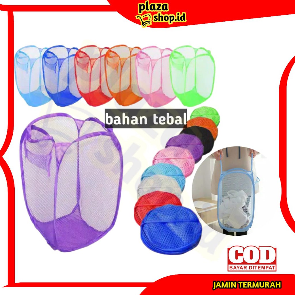 PLAZASHOP  COD Kp187 Keranjang  Baju  Kotor Lipat Polos 