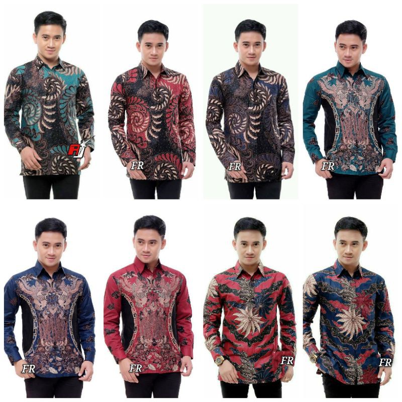 KEMEJA BATIK PRIA LENGAN PANJANG SIZE M L XL XXL BSWART Batik HRB026 kenango hem panjang padi