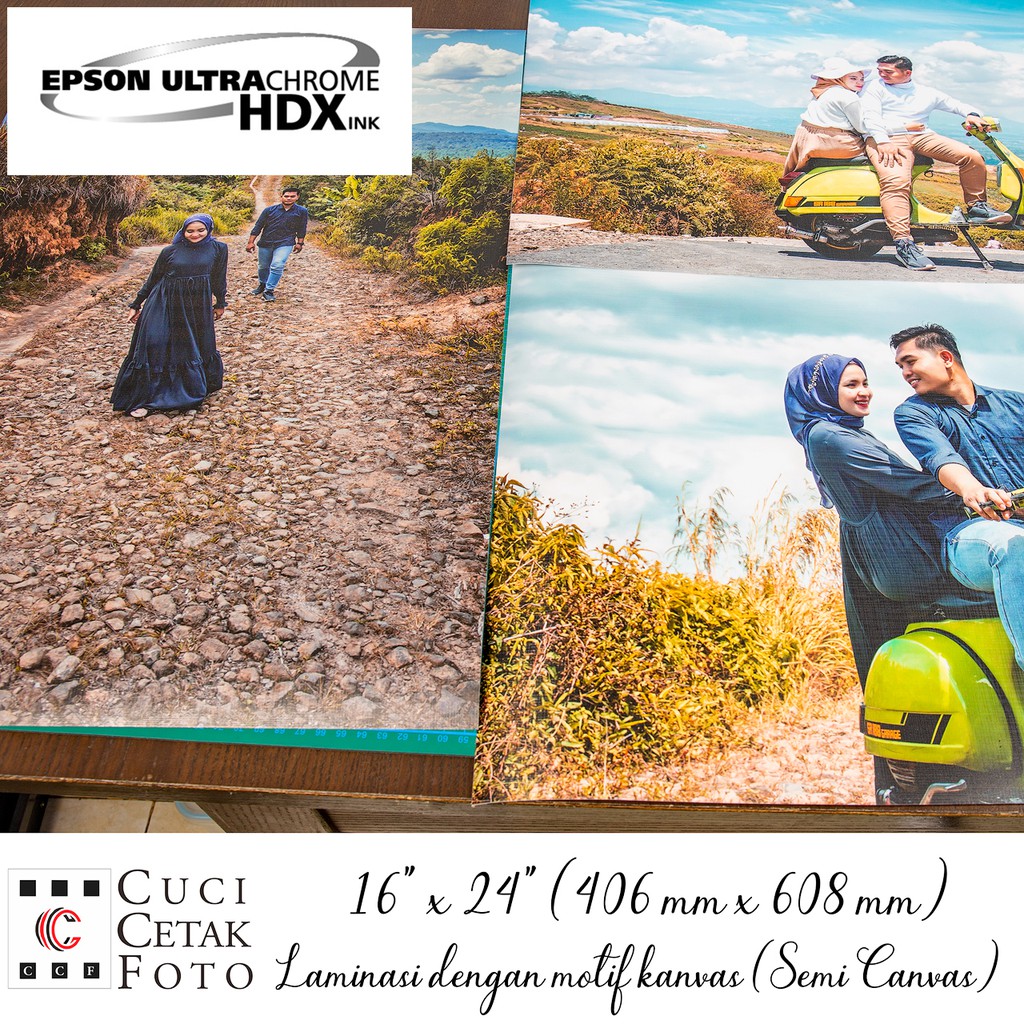 CETAK FOTO LAMINASI SEMI CANVAS 16R Plus / 40x60 CM / 24 INCH CETAK FOTO BINGKAI MEDAN ONLINE