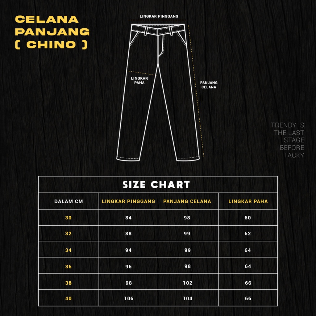 FORTGLASS Chino Pants Celana panjang Pria