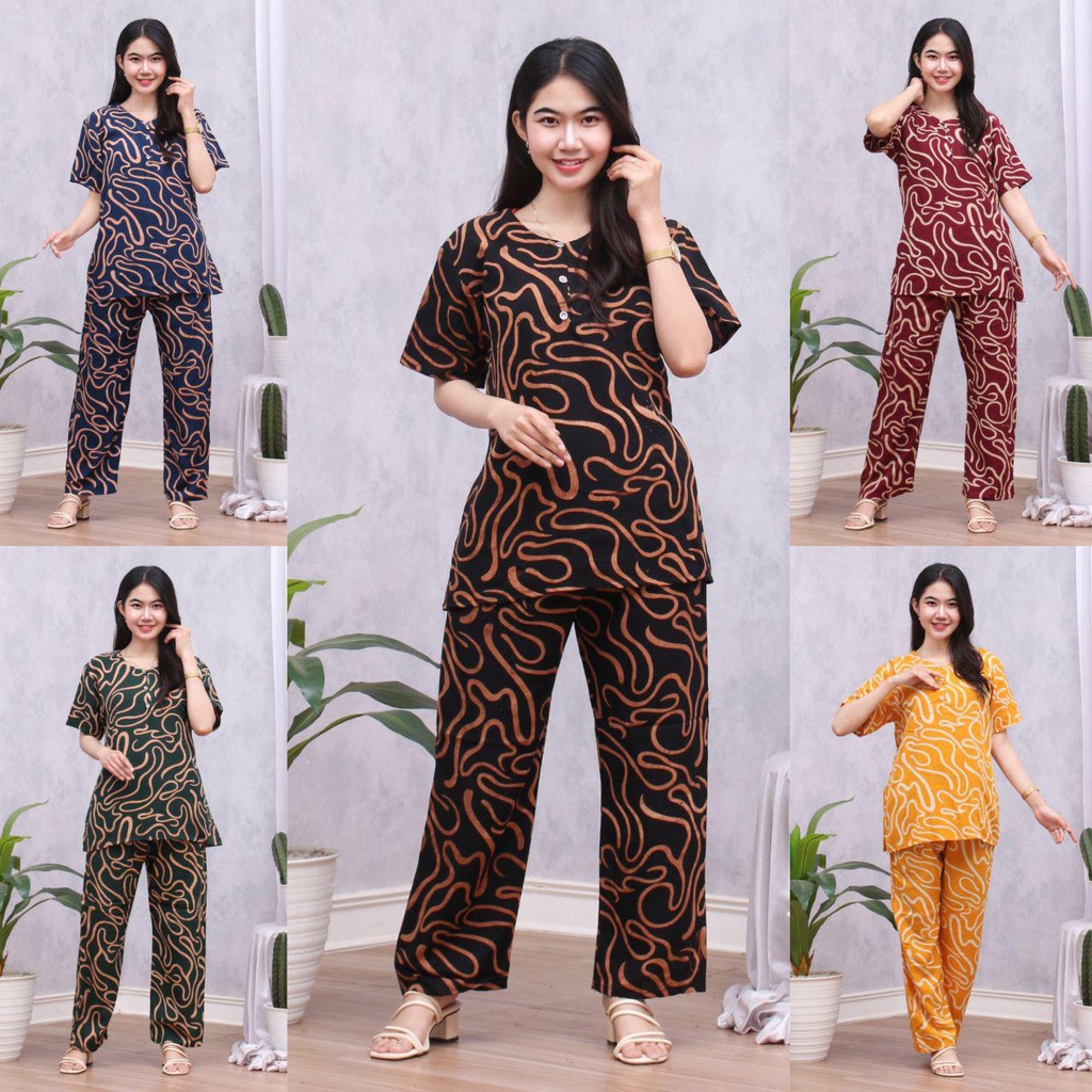 Setelan CP ANDIN Setelan Tyedye Batik Piyama Batik Baju Tidur Dater Cantik-1