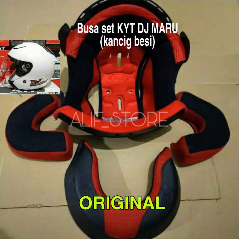 100% ORIGINAL Busa KYT Dj Maru kancing besi dan Atom Ori Asli helm spon set djmaru komplit