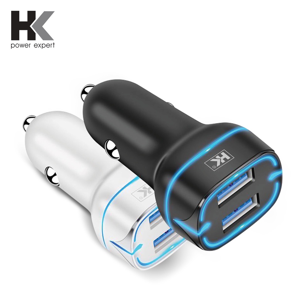 HK Car Charger Fast Charging HK-K09 Original Batok Charger Mobil 2USB LED