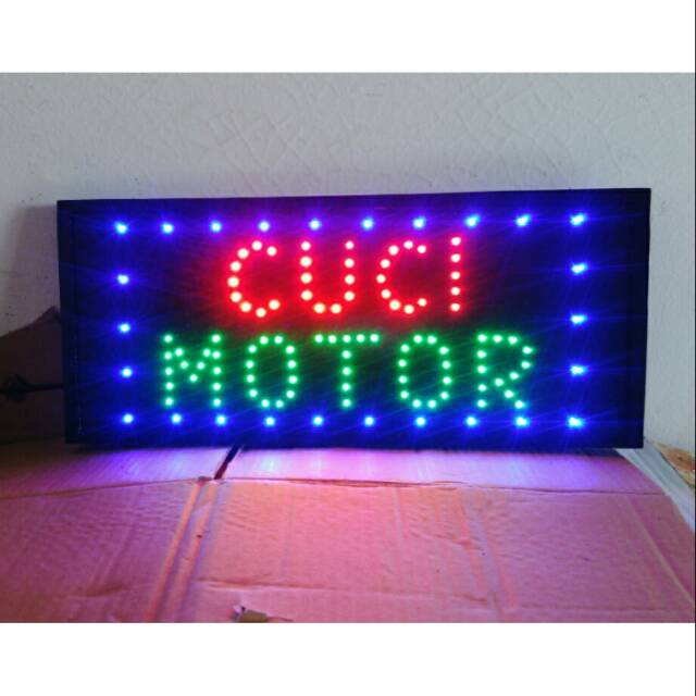 Tulisan lampu led / led sign cuci motor