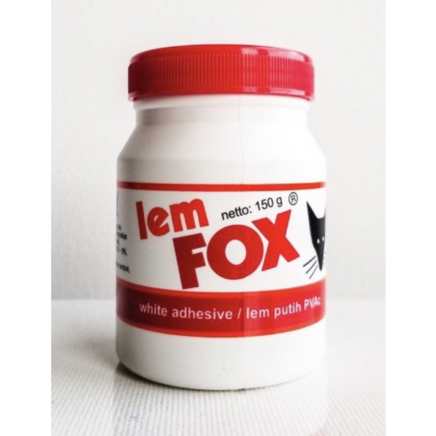 FOX - WHITE ALL PURPOSE ADHESIVE PAPER GLUE - LEM PUTIH PVC PVAC STIK - 60 - 150 - 500 GR KAYU WOOD SERBAGUNA SLIME