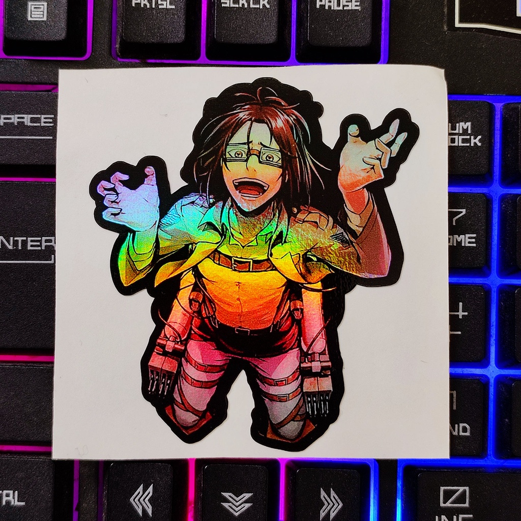 STICKER STIKER HOLOGRAM ANIME -AOT HANJI ZOE - STIKER ANIME