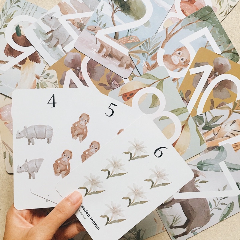 WOH Projects | Indonesia Flashcard : Flora dan Fauna Indonesia - Flashcard Animals and Numbers