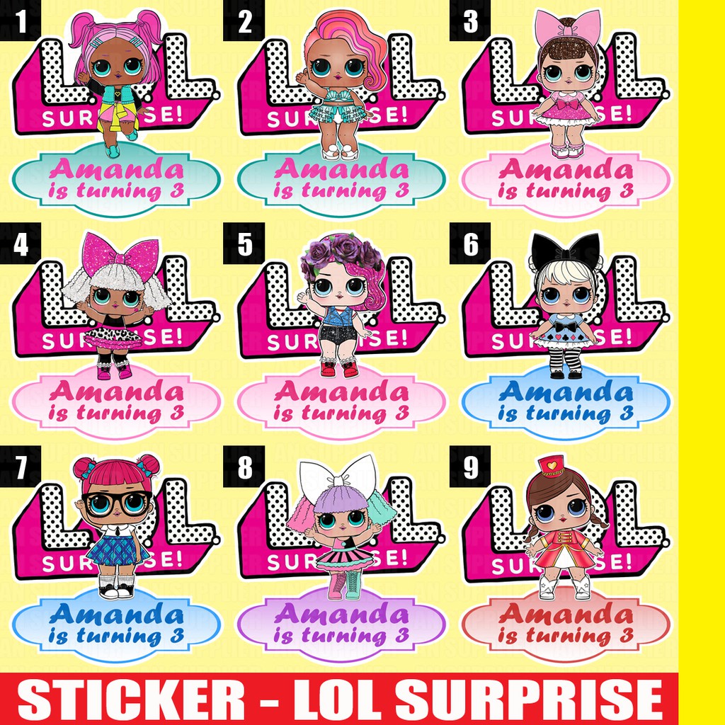 50 STIKER FANCY LOL UTK LABEL BAG / KUE / SOUVENIR ULTAH ULANG TAHUN