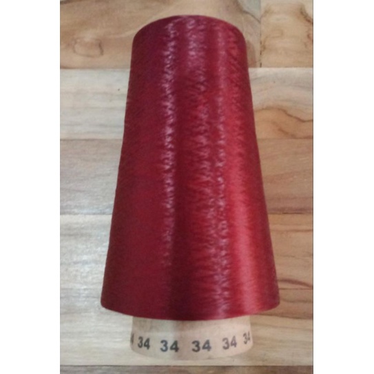 Benang Obras warna Merah Maroon 500 gr