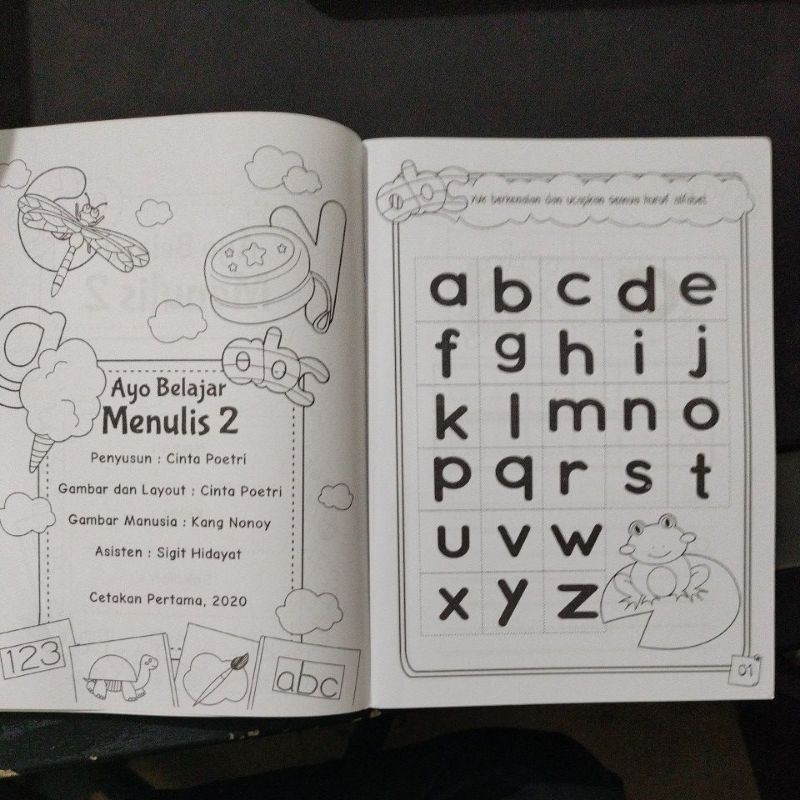 buku ayo belajar menulis 1&amp; 2 38 halaman (19x27cm)