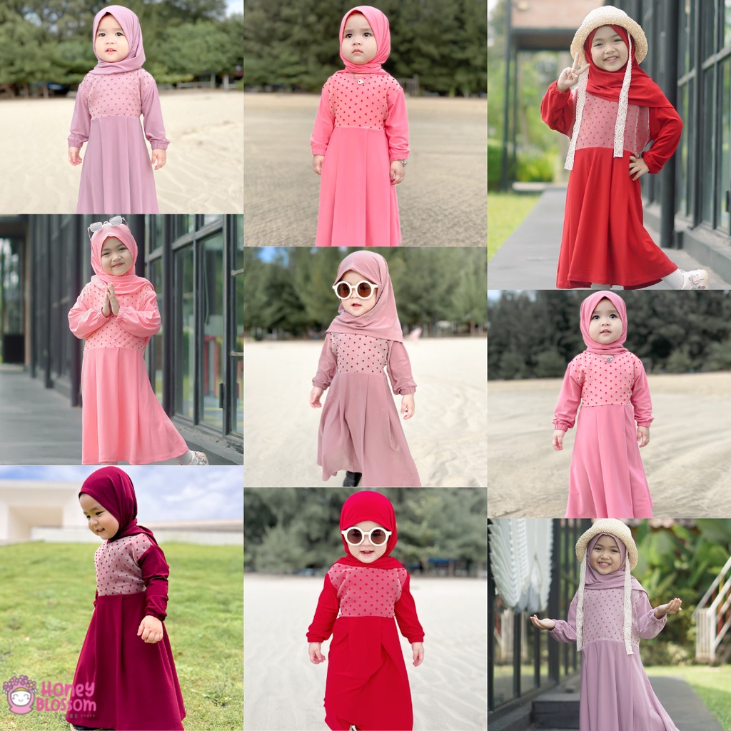 HONEYBLOSSOM gamis bayi perempuan 1 tahun / gamis bayi alesha series / gamis bayi perempuan