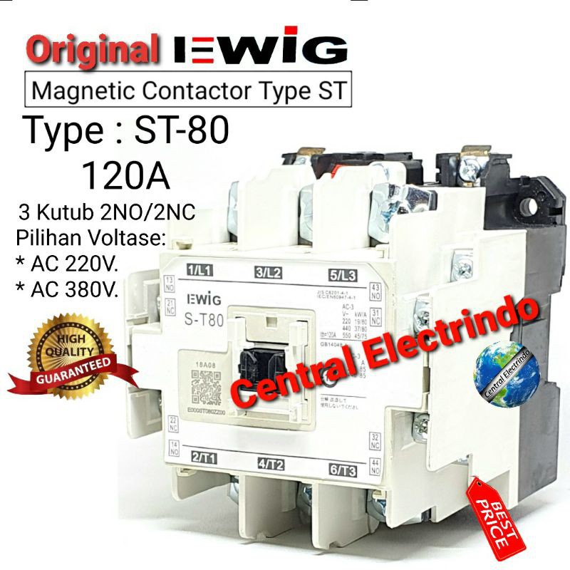 Magnetic Contactor ST-80 AC 220V EWIG.