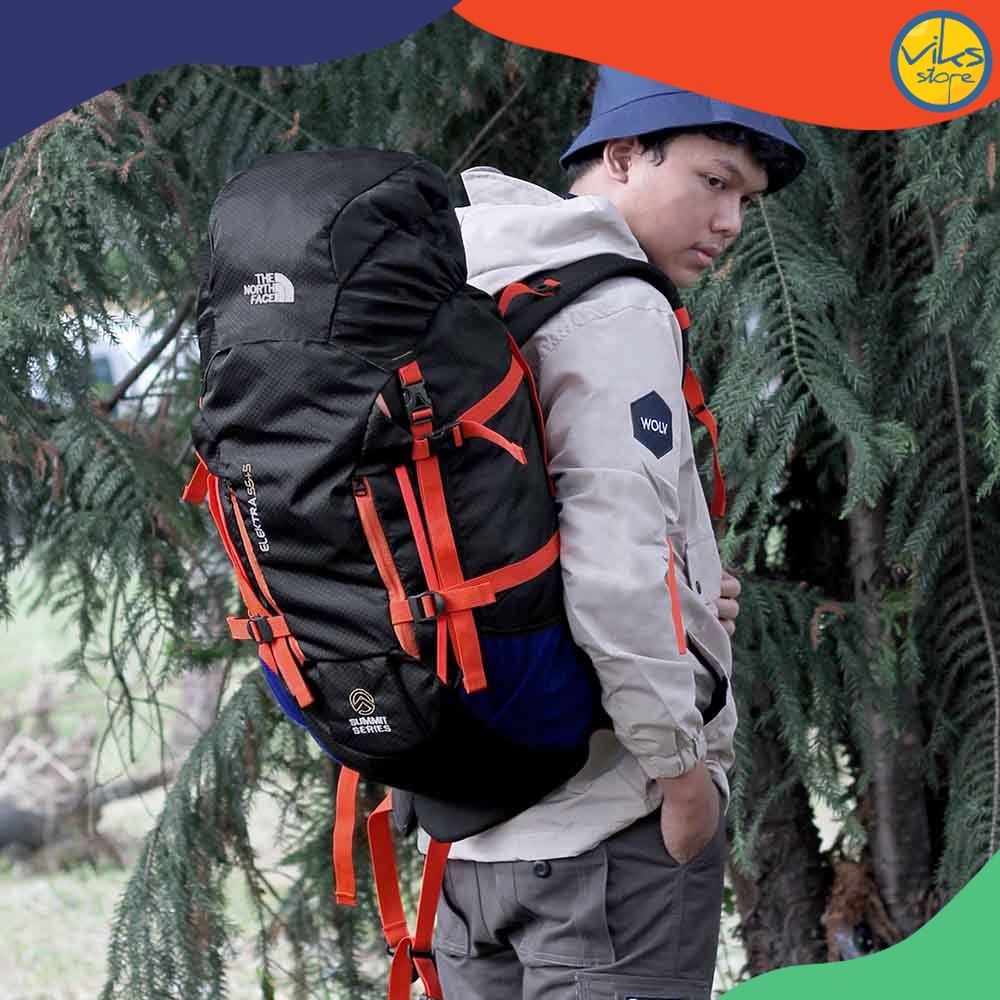 Tas Ransel The North Face Tas Gunung Camping Survival Tas Semi Carrier Carier Gunung 45L Liter Keril