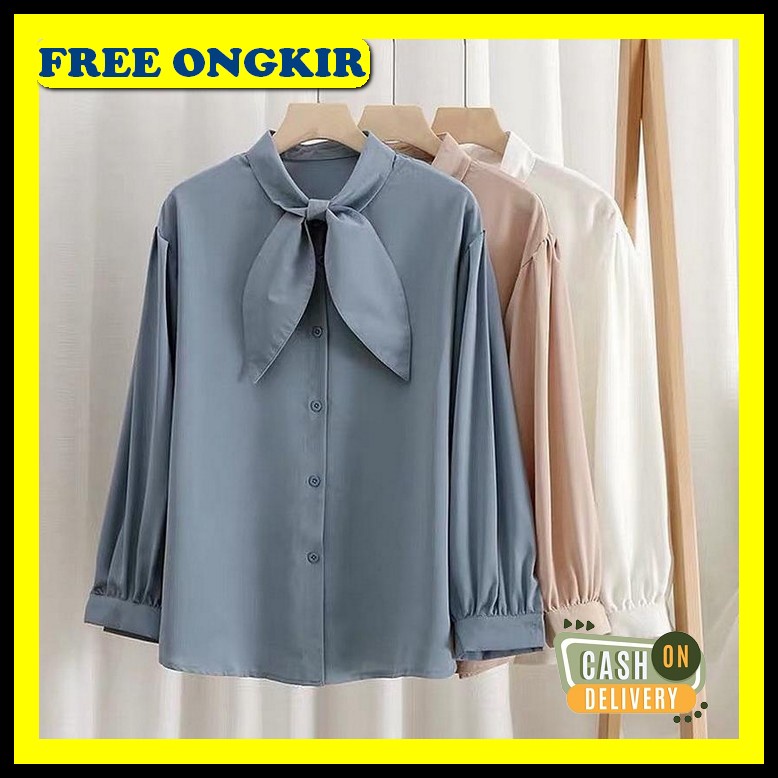 Kemeja Wanita Nyaman Terbaru Jumbo Oversize Dewasa Import R9H0 Blouse Kekinian Kekinian Style Fashio