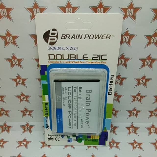 Battery batre Ever cross M50 - A75B Brain power