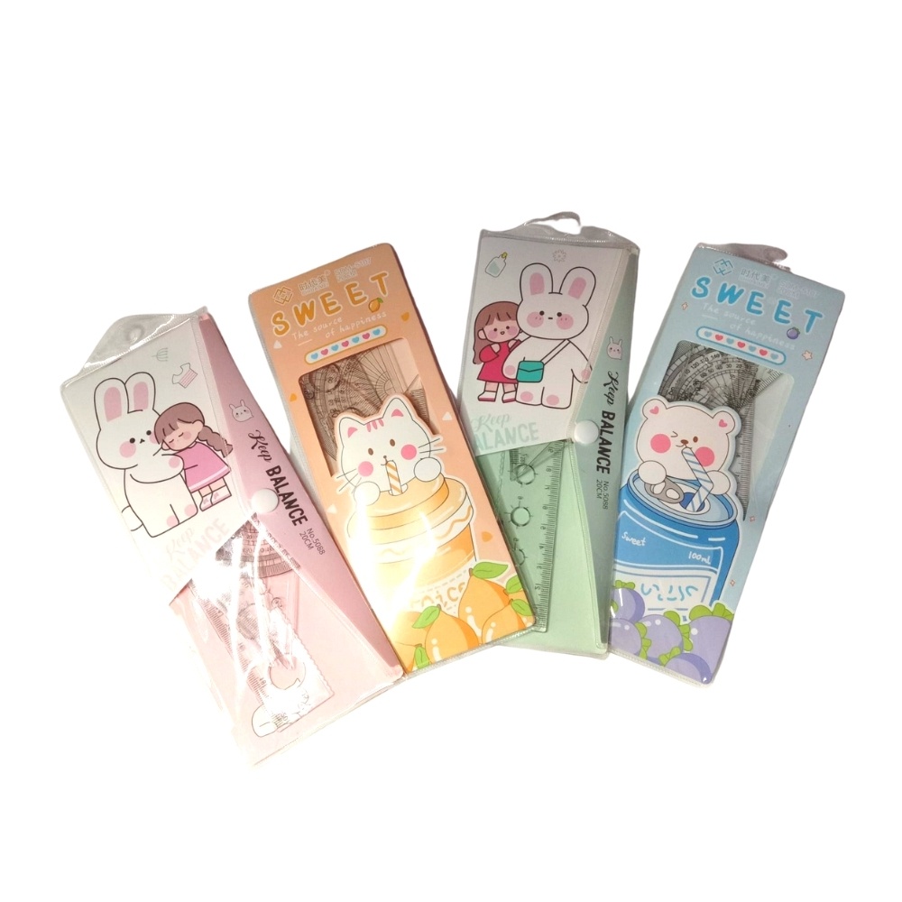 

Penggaris set isi 4 macam penggaris valentine's untuk kebutuhan sekolah