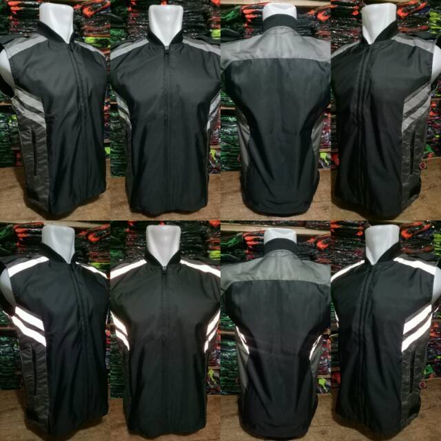 Rompi polisi taslan blackgrey polos