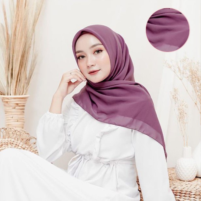 Hijab Segiempat Polycotton 115 x 115 Warna Part 1 Bella Square-VIOLET