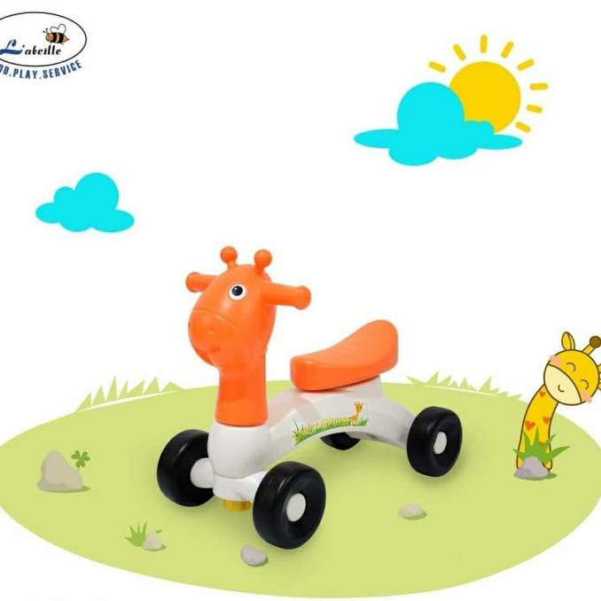 Giraffe Ride On Mainan Sepeda Dorong Anak Bayi Sepeda Roda Tiga