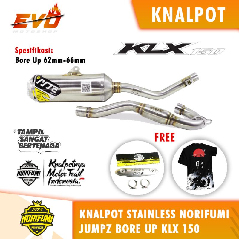 knalpot norifumi KLX 150 jumpz bore up stainlese