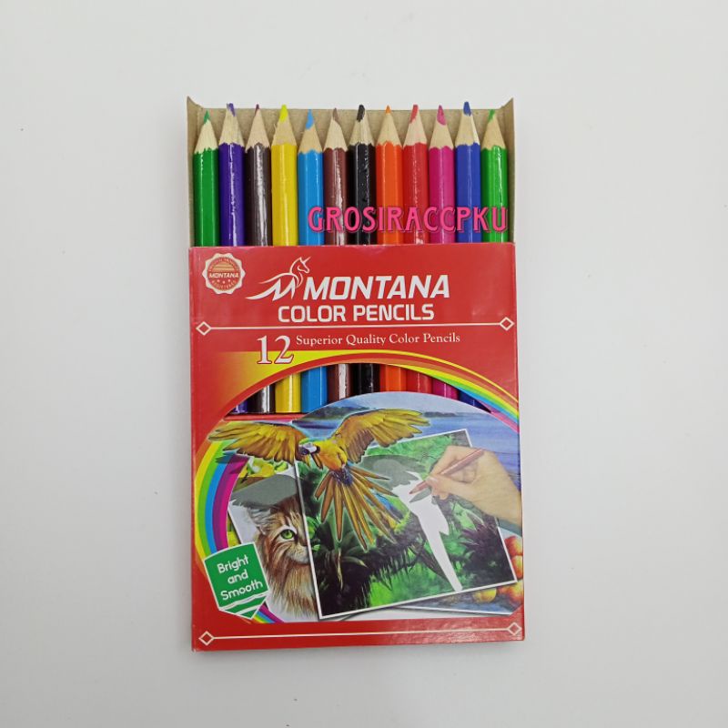 Pensil Warna Pendek 12 Warna Montana Murah Meriah