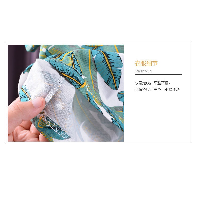 12.12 SALES!2Pcs Setelan Anak Laki-Laki Blus Sablon Bunga Lengan Pendek Modis Dengan Topi + Celana Pendek Set Pakaian