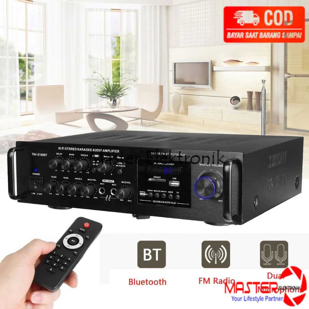 Sunbuck Bluetooth EQ Audio Amplifier Home Theater FM 2000W - TAV-6188