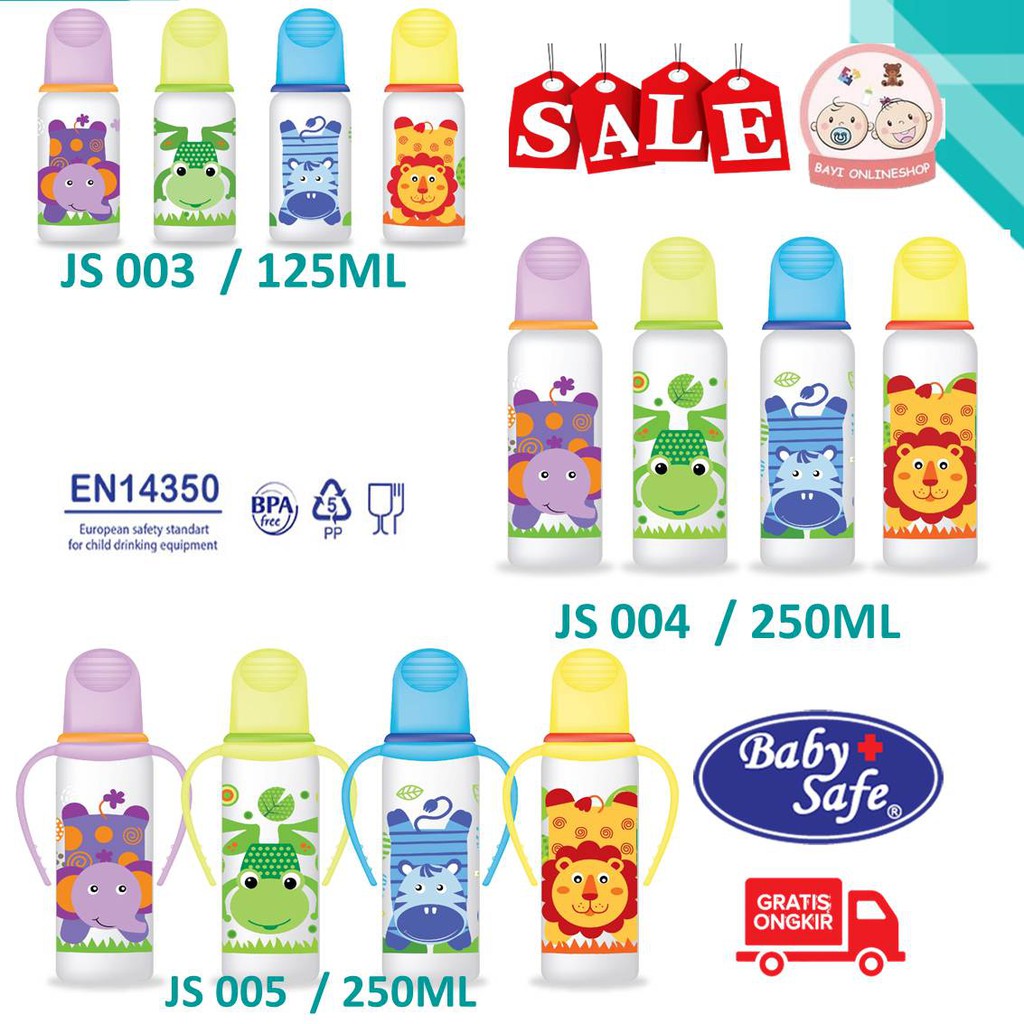 Botol Susu Bayi Baby safe JS003 | JS004 | JS005 125ML 250ml Feeding Bottle STANDARD MURA