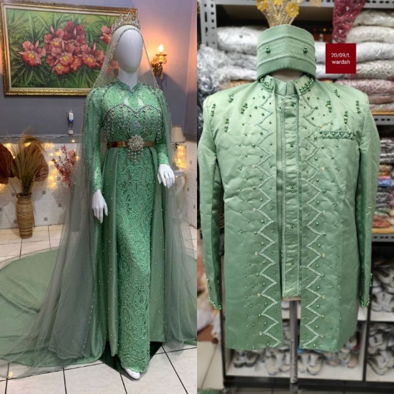 CAUPLE TERLARIS GAUN DRESS JUBAH BEREKOR |BAJU PENGANTIN TERBARU|KEBAYA DRESS COUPLE|GAUN DRESS MUSLIMAH