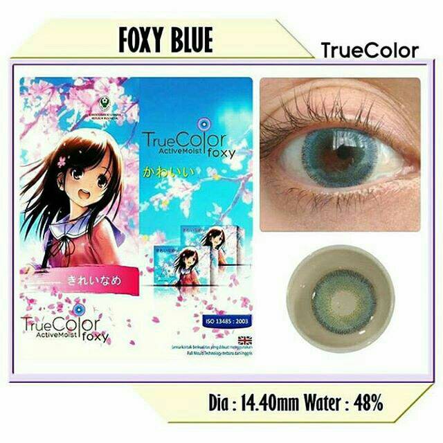 Softlens True Color Foxy DIA 14.40mm / Softlense Soflens TrueColor Foxi Active Moist NORMAL/Lensa  Kontak/BS