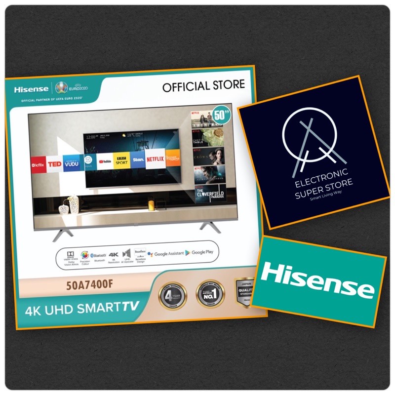 TV LED 50INCH HISENSE 50A7400F ANDROID SMART TV 4K UHD