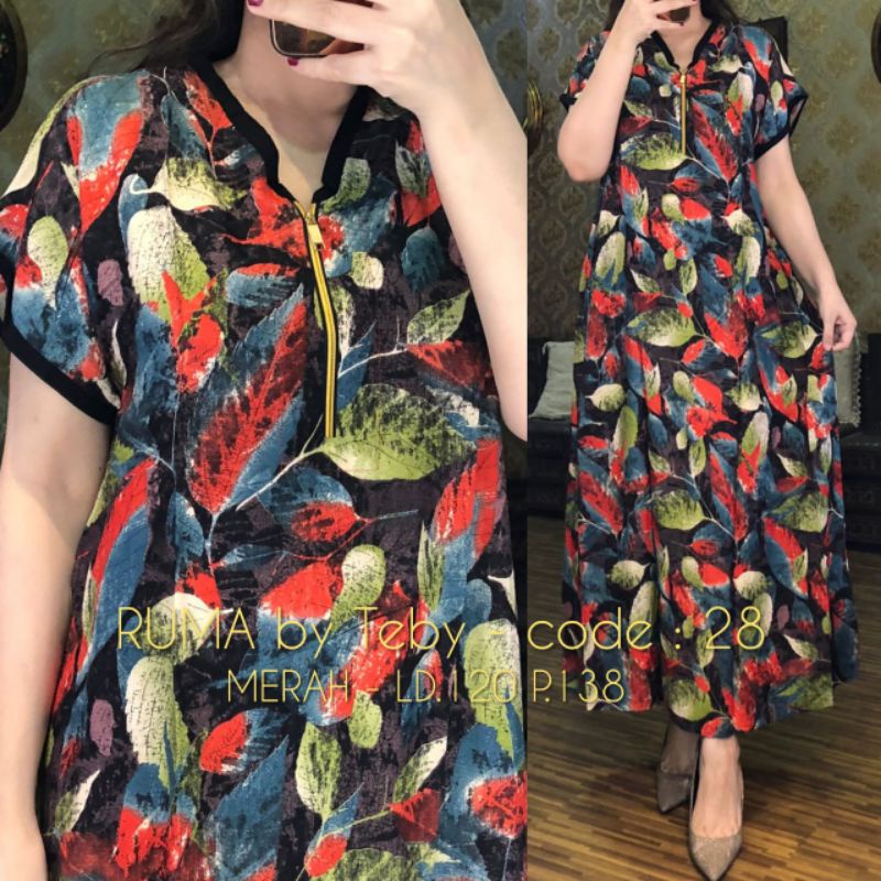 DASTER ARAB TEBY RUMA SERIES RAYON VISCOSE BIG SIZE BY TEBY ORI-MERAH 028