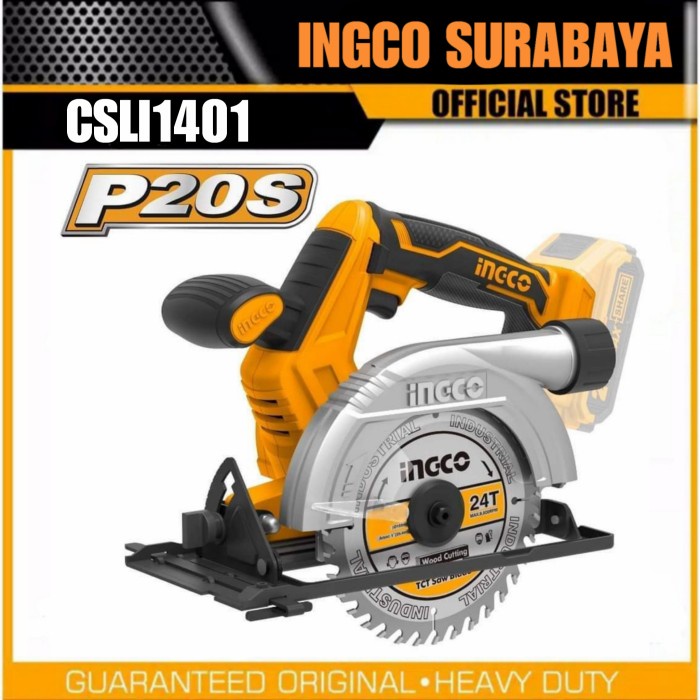 INGCO CSLI1401 CORDLESS BATERAI CIRCULAR SAW BLADE MINI 6" 20V UNIT