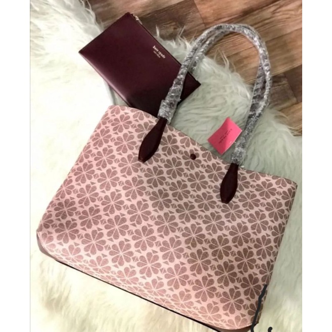Kate Spade All Day Spade Flower Coated Canvas Large Tote Pink Multi